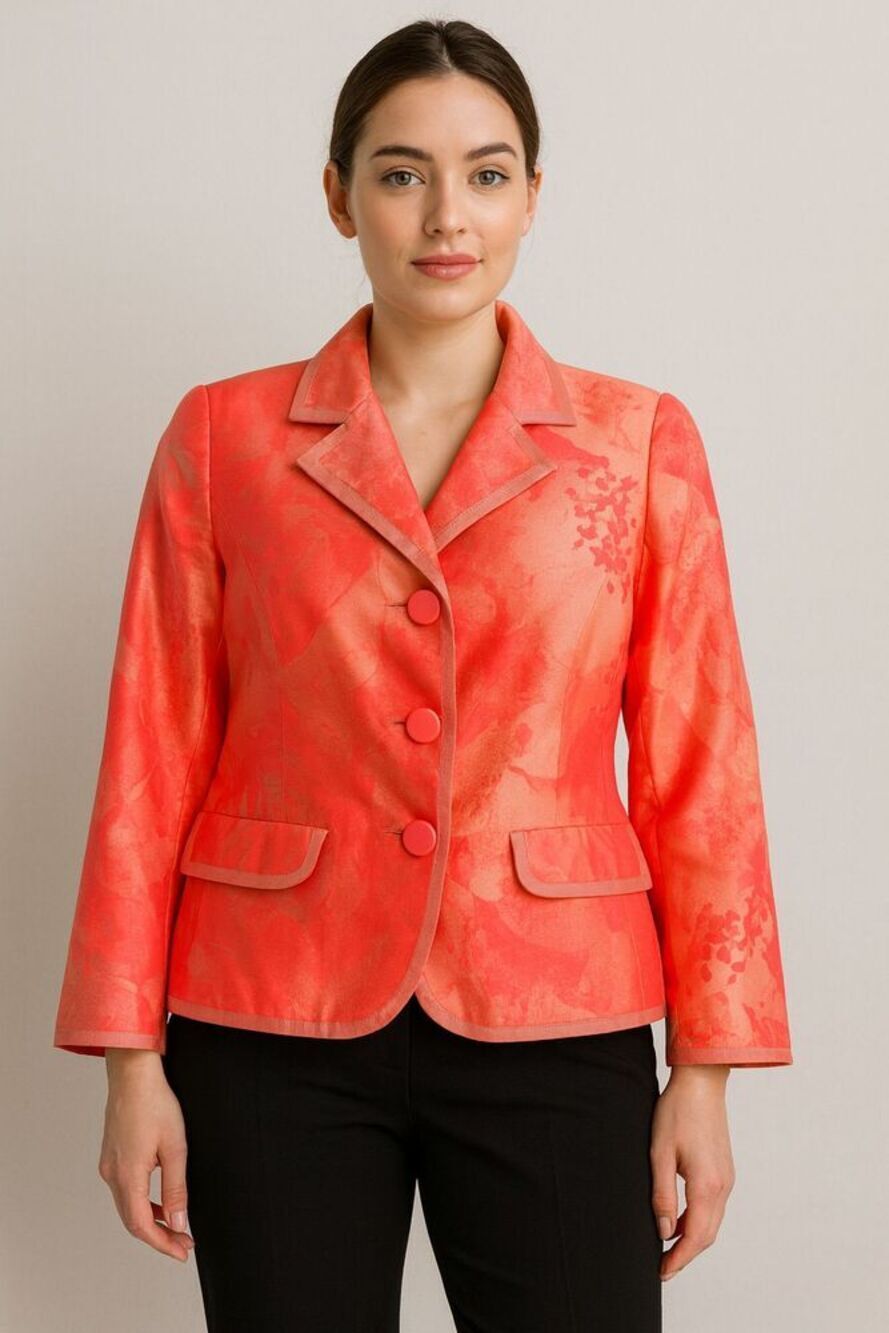 Armani Collezioni Silk Blazer Jacket Coral Size 50 Elegant Cocktail Party